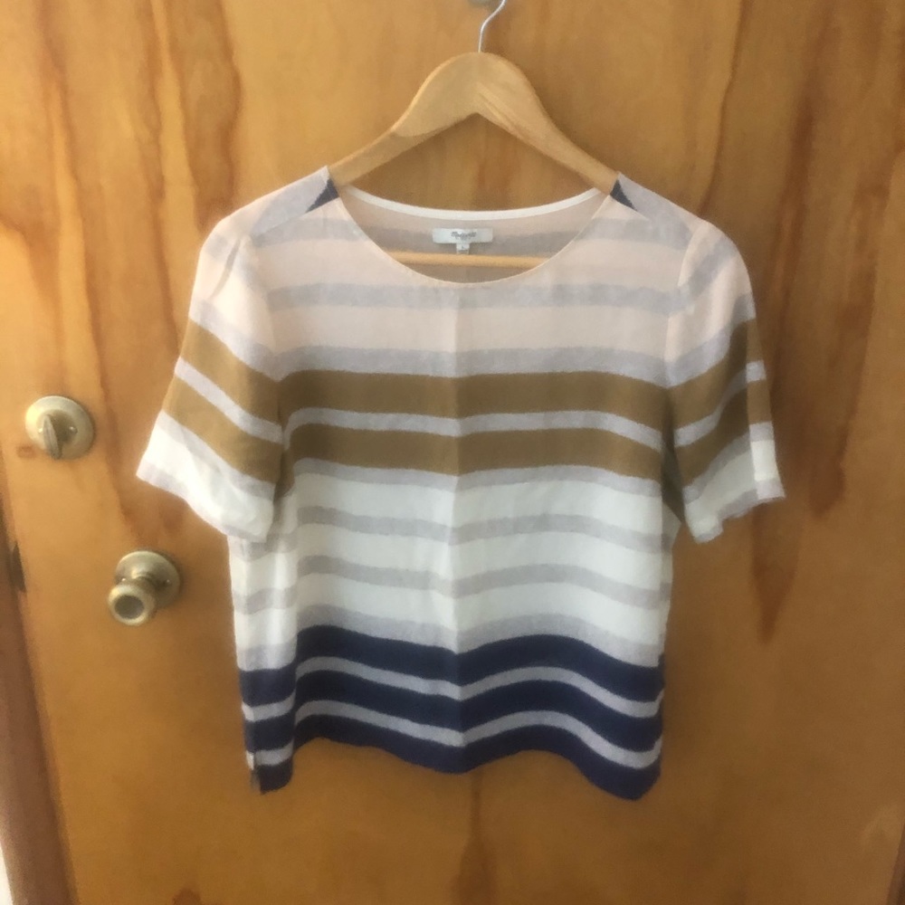 Madewell silk stripe top size large
